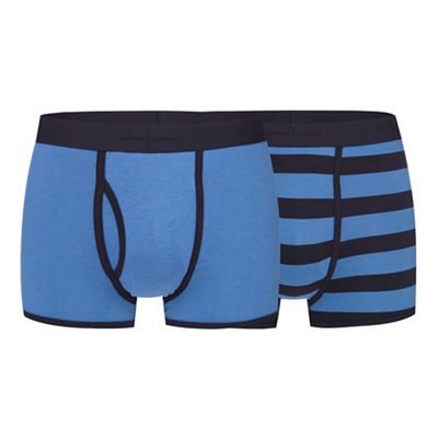 J by Jasper Conran Big and tall pack of two navy and blue striped print keyhole trunks